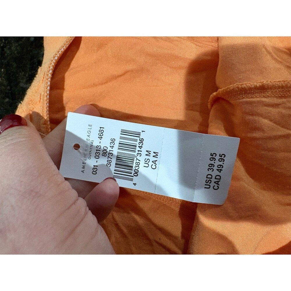 American Eagle Outfitters Skort Womens M Orange Floral Pull-On Mini Skort - Picture 6 of 7